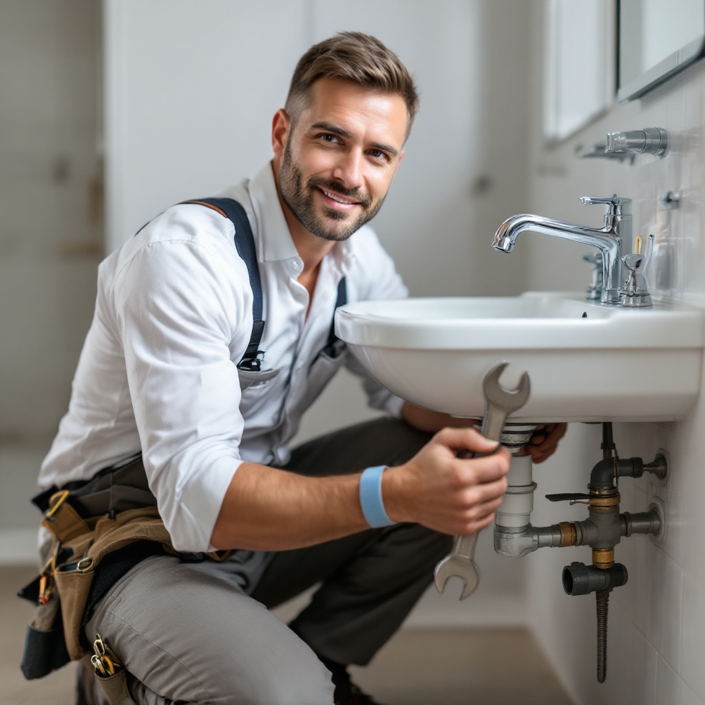 plumber repairing sink
